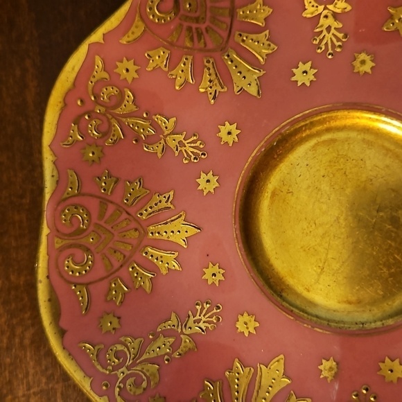 Antique COALPORT 1915 Gold Encrusted Pink Replacement Saucer #14E15 - Picture 4 of 8